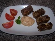 gebackener Schafskäse im Pfeffer Mandel Mantel - Rezept