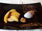 Glühwein-Panna Cotta mit Karamell-Gitter, Gewürz-Orangen auf Orangen-Zabaione ... - Rezept - Bild Nr. 3