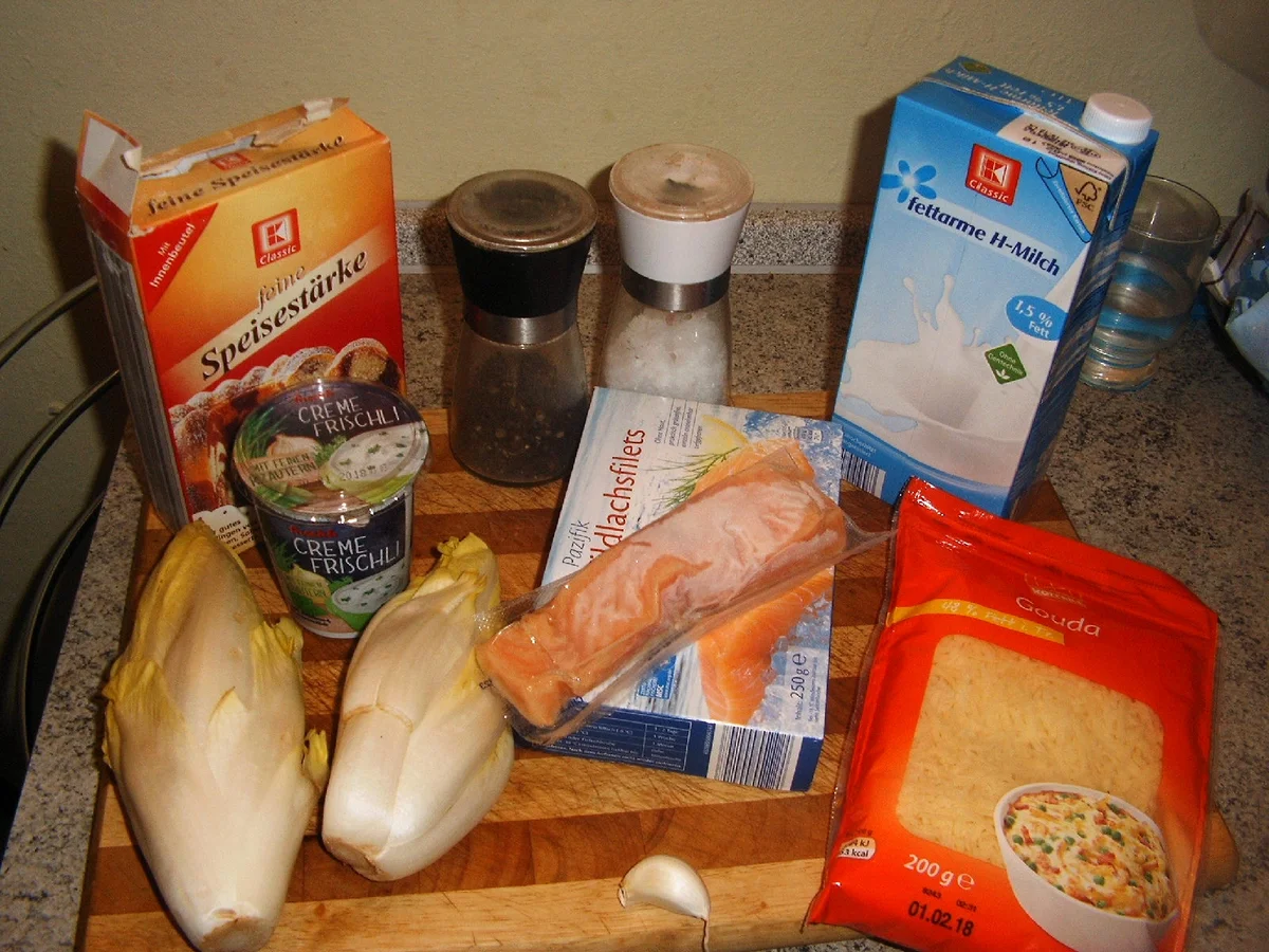 Rezept: Chicoree-Lachs-Auflauf Bild Nr. 4736 Chicoree-Lachs-Auflauf - Rezept - Bild Nr. 4736