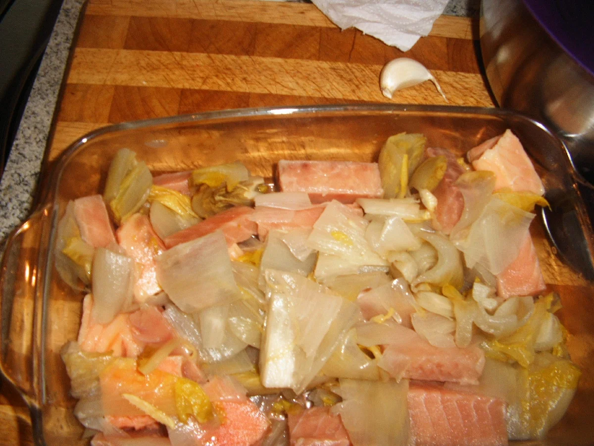 Rezept: Chicoree-Lachs-Auflauf Bild Nr. 4739 Chicoree-Lachs-Auflauf - Rezept - Bild Nr. 4739