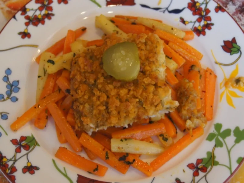 Knusper Schlemmer-Filet auf Möhren-Pastinaken-Gemüse - Rezept - Bild Nr. 4737