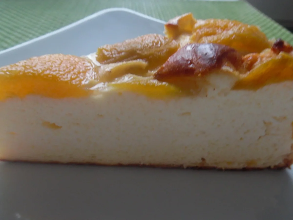 Rezept: Käsekuchen ohne Boden mit Aprikosen Bild Nr. 2 Käsekuchen ohne Boden mit Aprikosen - Rezept - Bild Nr. 2