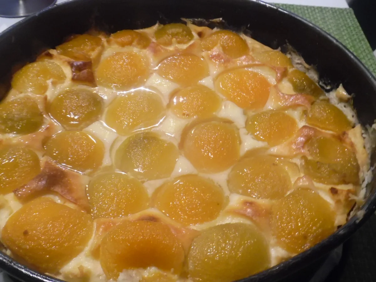 Rezept: Käsekuchen ohne Boden mit Aprikosen Bild Nr. 4 Käsekuchen ohne Boden mit Aprikosen - Rezept - Bild Nr. 4