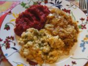 Falsches Hirn mit Rote-Bete-Süßkartoffel-Stampf und geschmorten Spitzkohl - Rezept - Bild Nr. 4777