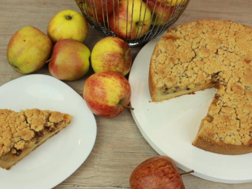 Apfelkuchen mit Zimtstreusel - einfach - 232 kcal/100g