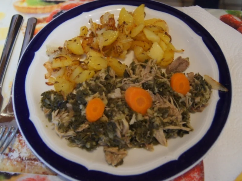 Brauner Kohl mit Eisbein und leckeren Bratkartoffeln - Rezept - Bild Nr. 3