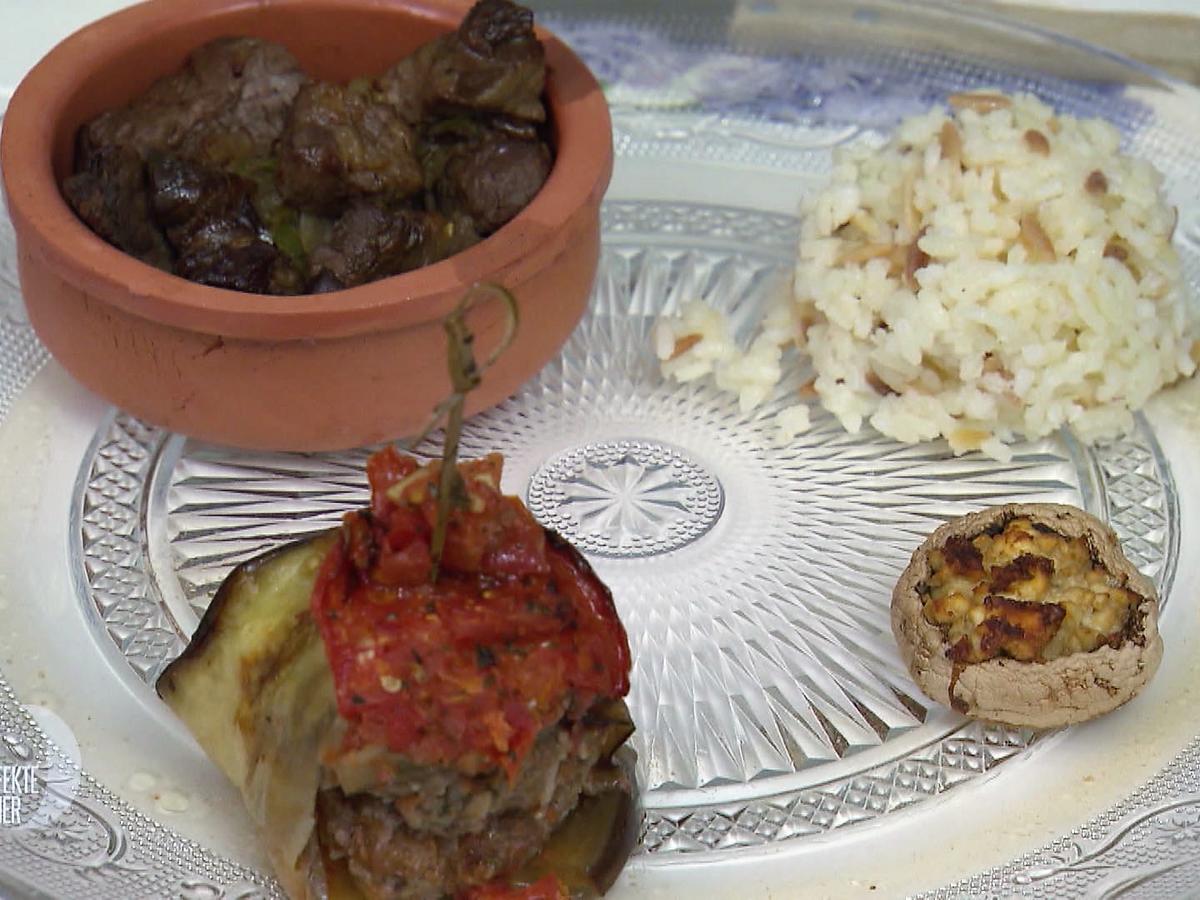 Aubergine und Reis dazu verschiedene türkische Beilagen - Rezept - Bild Nr. 2