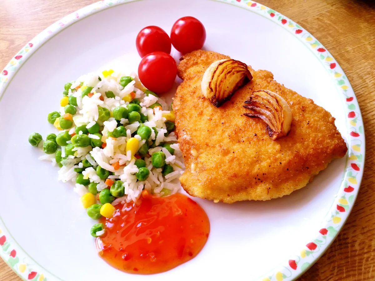 Hähnchen-Cordon bleu mit buntem Reis - Rezept - Bild Nr. 4812