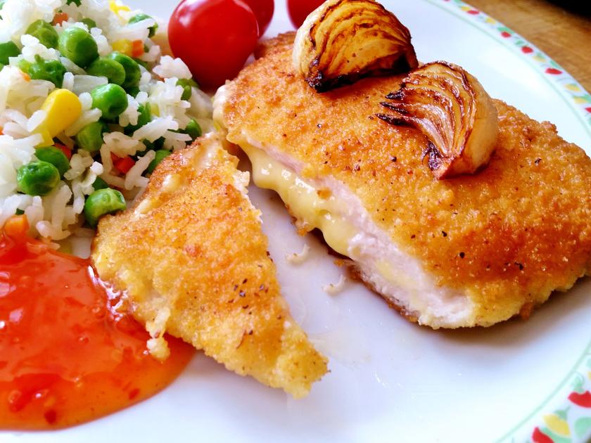 Hähnchen Cordon bleu mit buntem Reis - einfach - von mimi