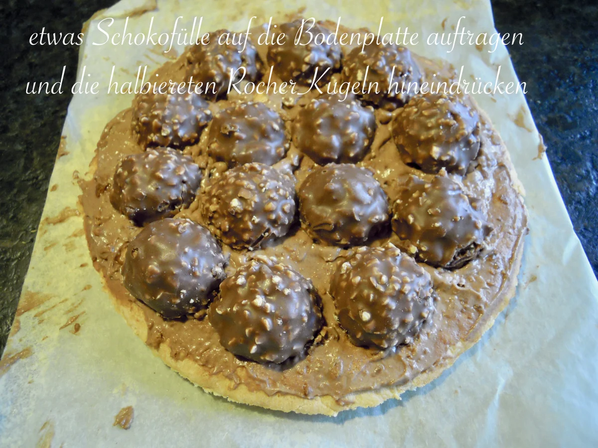 Trüffel Kuppel Torte mit Ferrero Rocher und gebrannten Mandeln - Rezept - Bild Nr. 4835