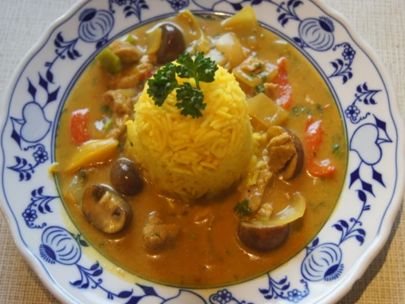 Rezept: Asiatisches Schweinefiletgeschnetzeltes mit Gemüse und gelben Basmatireis Bild Nr. 4820 Asiatisches Schweinefiletgeschnetzeltes mit Gemüse und gelben Basmatireis - Rezept - Bild Nr. 4820