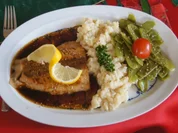Honigwildlachsfilet mit Zuckerschoten und Selleriestampf - Rezept - Bild Nr. 4821