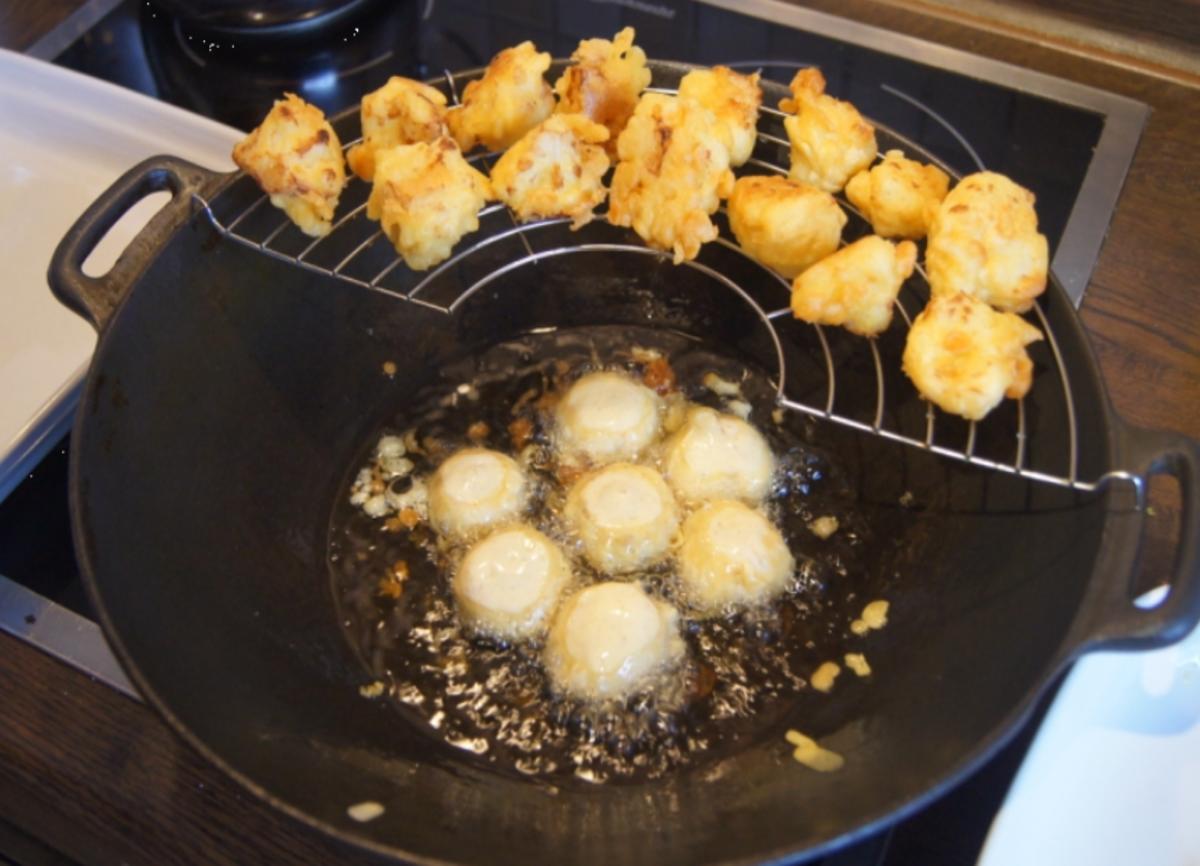 Tempura mit Blumenkohlröschen, Champignons und Jogurt-Meerrettich-Dip - Rezept - Bild Nr. 4849