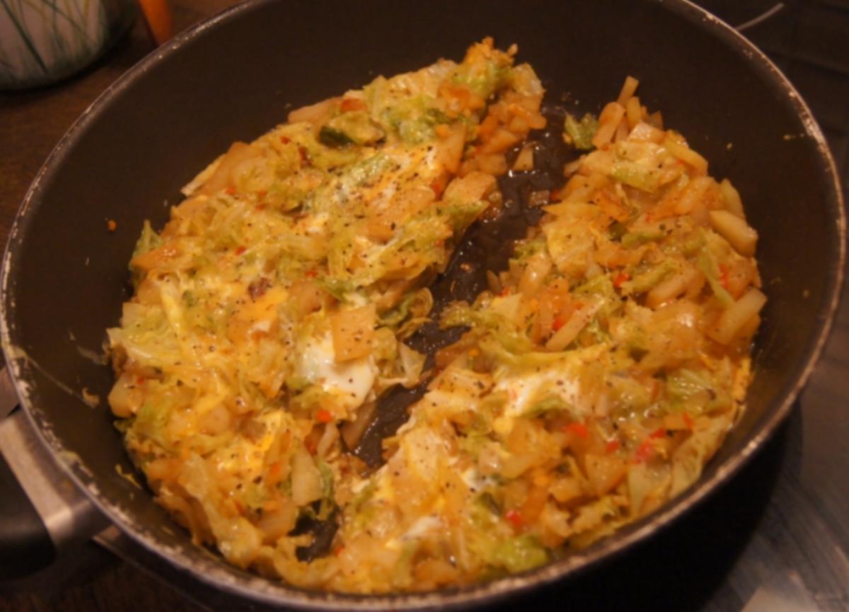 Omelett mit Kohlrabi und Wirsing - Rezept - Bild Nr. 4934