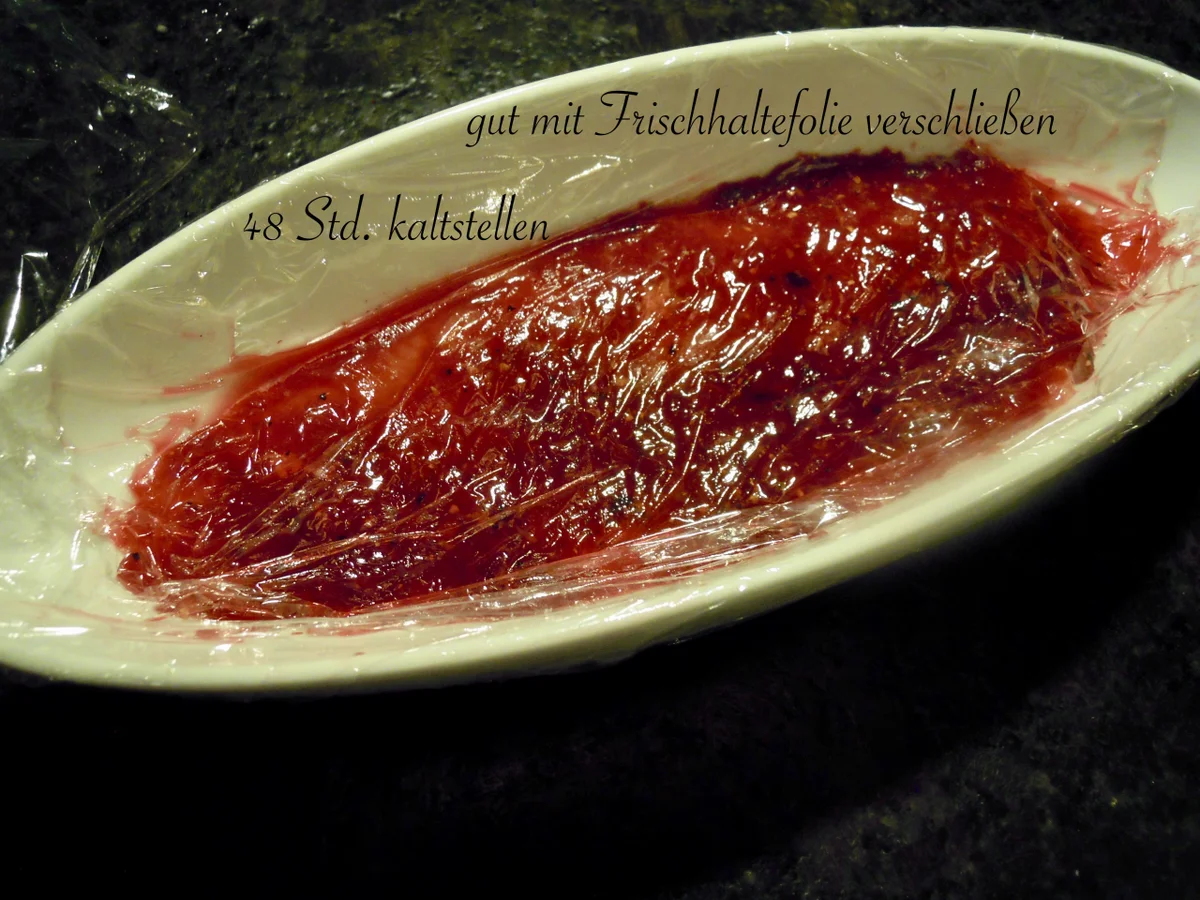 Rezept: frischer Saibling - mit Roter Beete gebeizt Bild Nr. 4943 frischer Saibling - mit Roter Beete gebeizt - Rezept - Bild Nr. 4943
