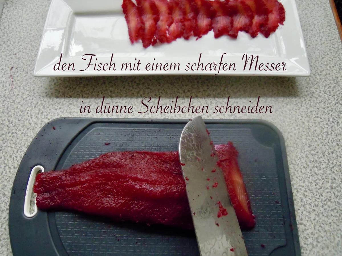 Rezept: frischer Saibling - mit Roter Beete gebeizt Bild Nr. 4948 frischer Saibling - mit Roter Beete gebeizt - Rezept - Bild Nr. 4948