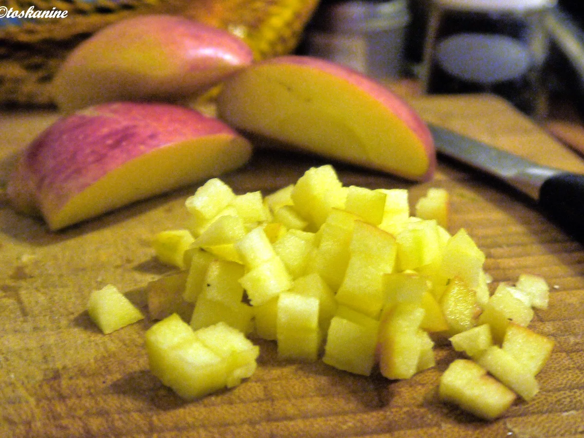 Kartoffelpüree mit Apfel-Speck-Topping - Rezept - Bild Nr. 4