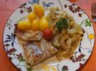 Kabeljaufilet mit Gurkengemüse und Drillingen - Rezept - Bild Nr. 4939