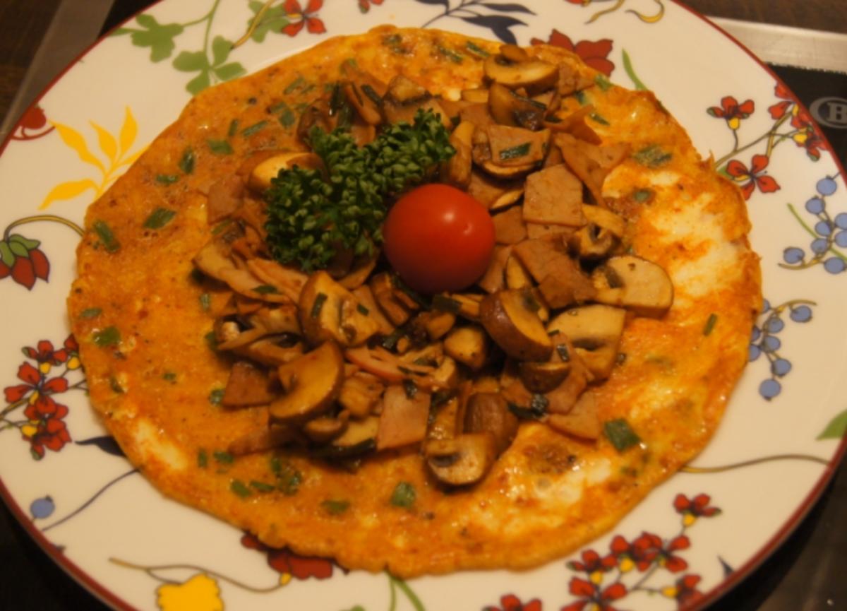 Bilder für Omelett mit Champignons und Schinken - Rezept