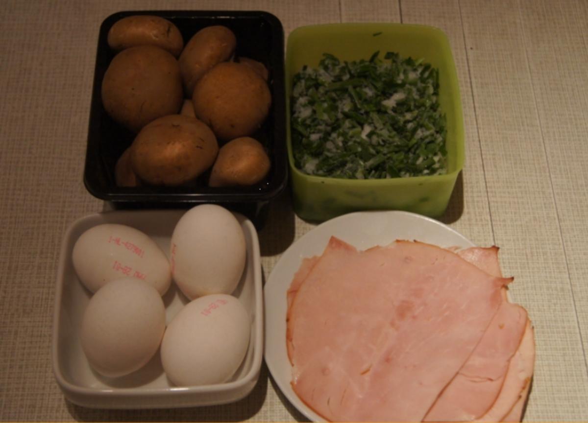 Omelett mit Champignons und Schinken - Rezept - Bild Nr. 4941