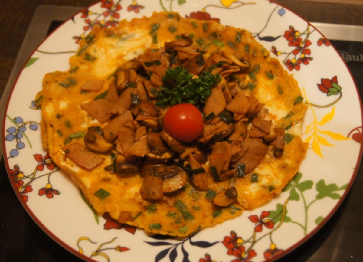 Omelett mit Champignons und Schinken - Rezept - Bild Nr. 4950