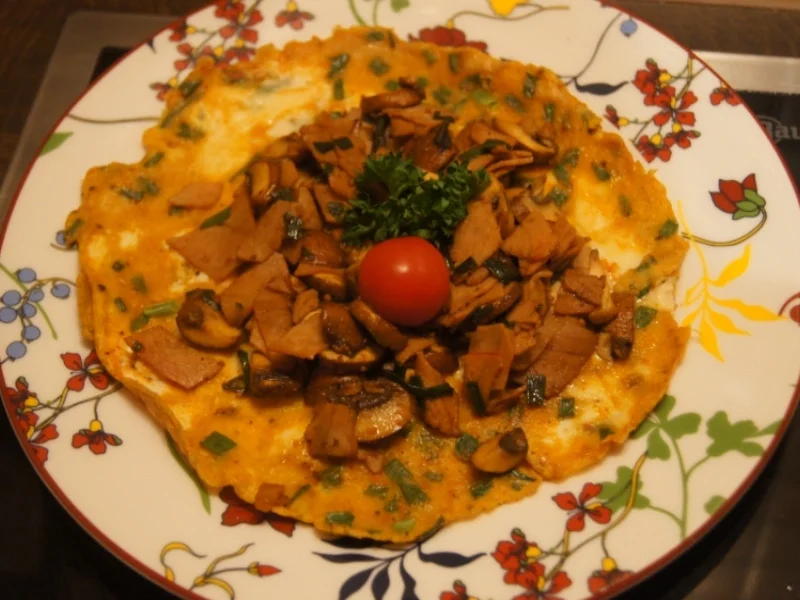Omelett mit Champignons und Schinken - Rezept - Bild Nr. 4950