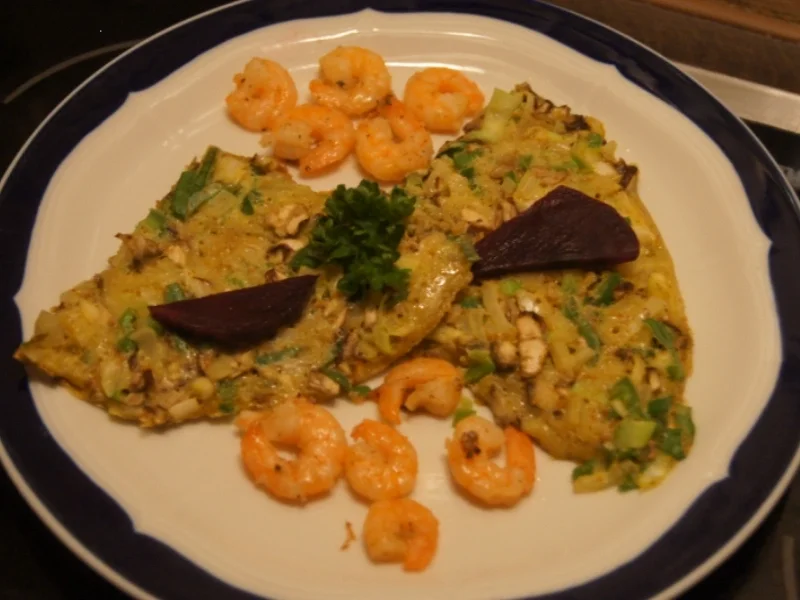 Gemüseomelett mit Garnelen - Rezept - Bild Nr. 4951