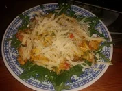 Hähnchen-Tomaten-Zucchini-Pfanne auf Rucola - Rezept - Bild Nr. 4943