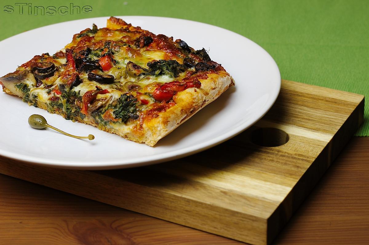 Pizza mit Gemüse und  Pilzen - Rezept - Bild Nr. 4964