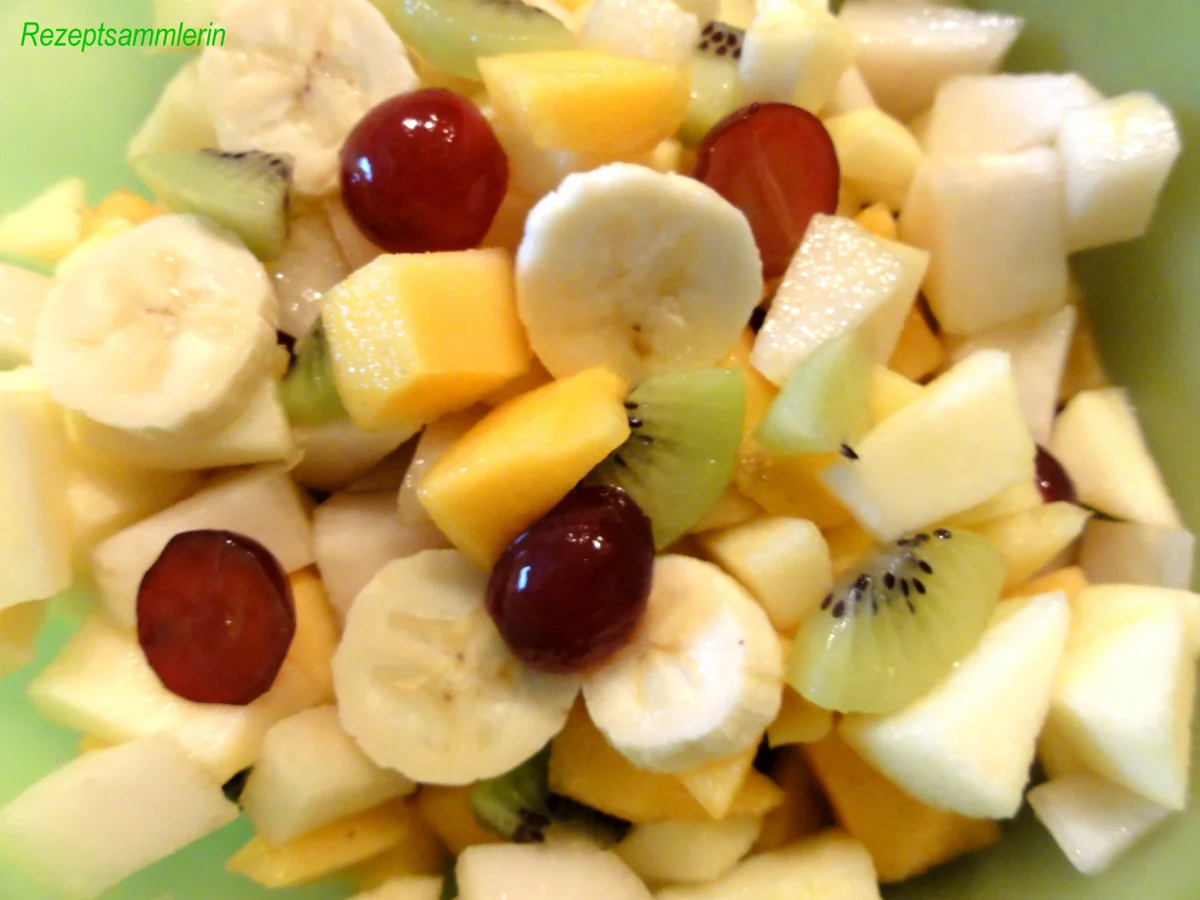Dessert:   OBSTSALAT mit Karamelsauce - Rezept - Bild Nr. 4991