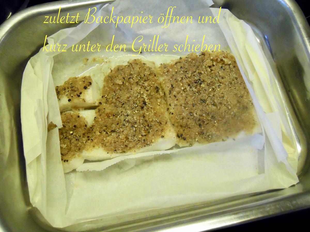 saftiges Heilbutt Filet mit Pfeffer - Brösel - Kruste - Rezept - Bild Nr. 5000