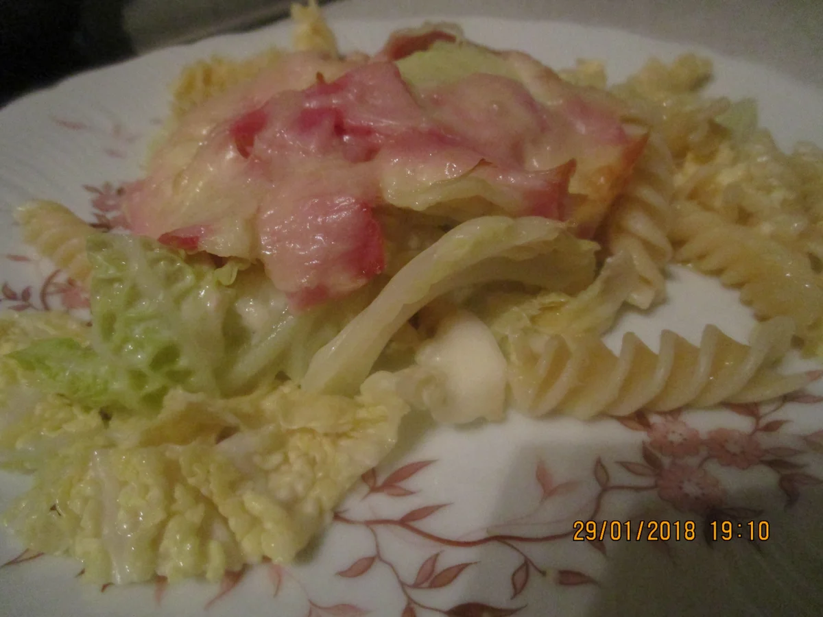 Rezept: Nudelauflauf mit Wirsing und Schinken Bild Nr. 5013 Nudelauflauf mit Wirsing und Schinken - Rezept - Bild Nr. 5013