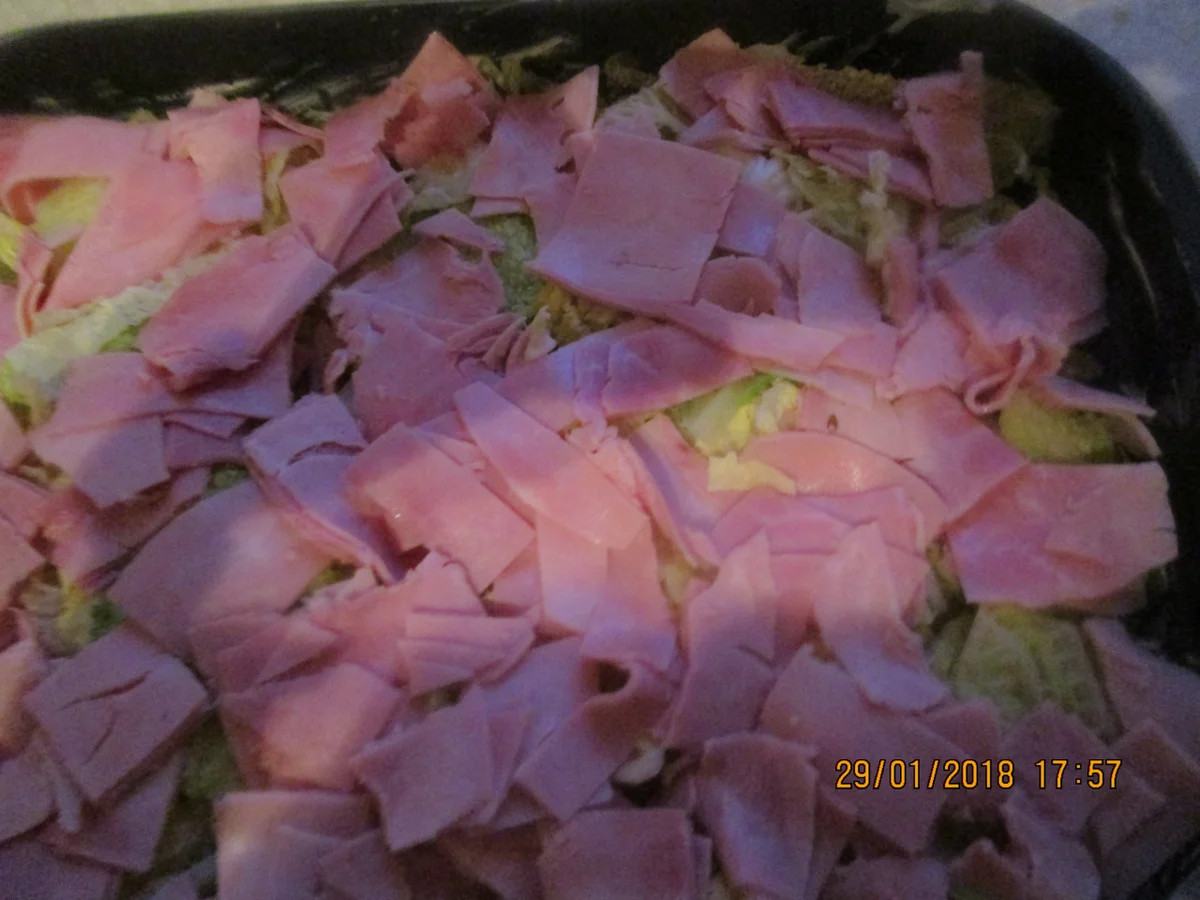 Rezept: Nudelauflauf mit Wirsing und Schinken Bild Nr. 5022 Nudelauflauf mit Wirsing und Schinken - Rezept - Bild Nr. 5022