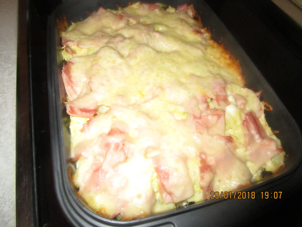Rezept: Nudelauflauf mit Wirsing und Schinken Bild Nr. 5026 Nudelauflauf mit Wirsing und Schinken - Rezept - Bild Nr. 5026
