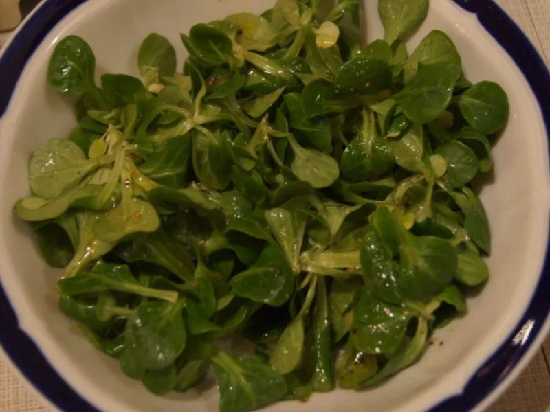 Rezept: Schweinesteak mit Beilagen und Feldsalat Bild Nr. 5018 Schweinesteak mit Beilagen und Feldsalat - Rezept - Bild Nr. 5018