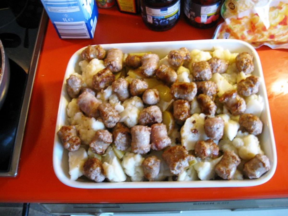 Blumenkohl Auflauf mit Kartoffel und Bratwurst - Rezept - Bild Nr. 8