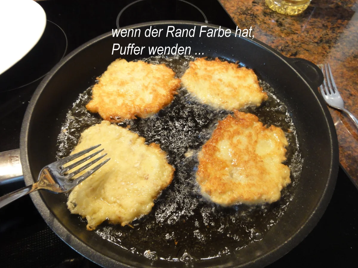 Rezept: Kartoffel: REIBEPFANNKUCHEN / KARTOFFELPUFFER Bild Nr. 5032 Kartoffel: REIBEPFANNKUCHEN / KARTOFFELPUFFER - Rezept - Bild Nr. 5032