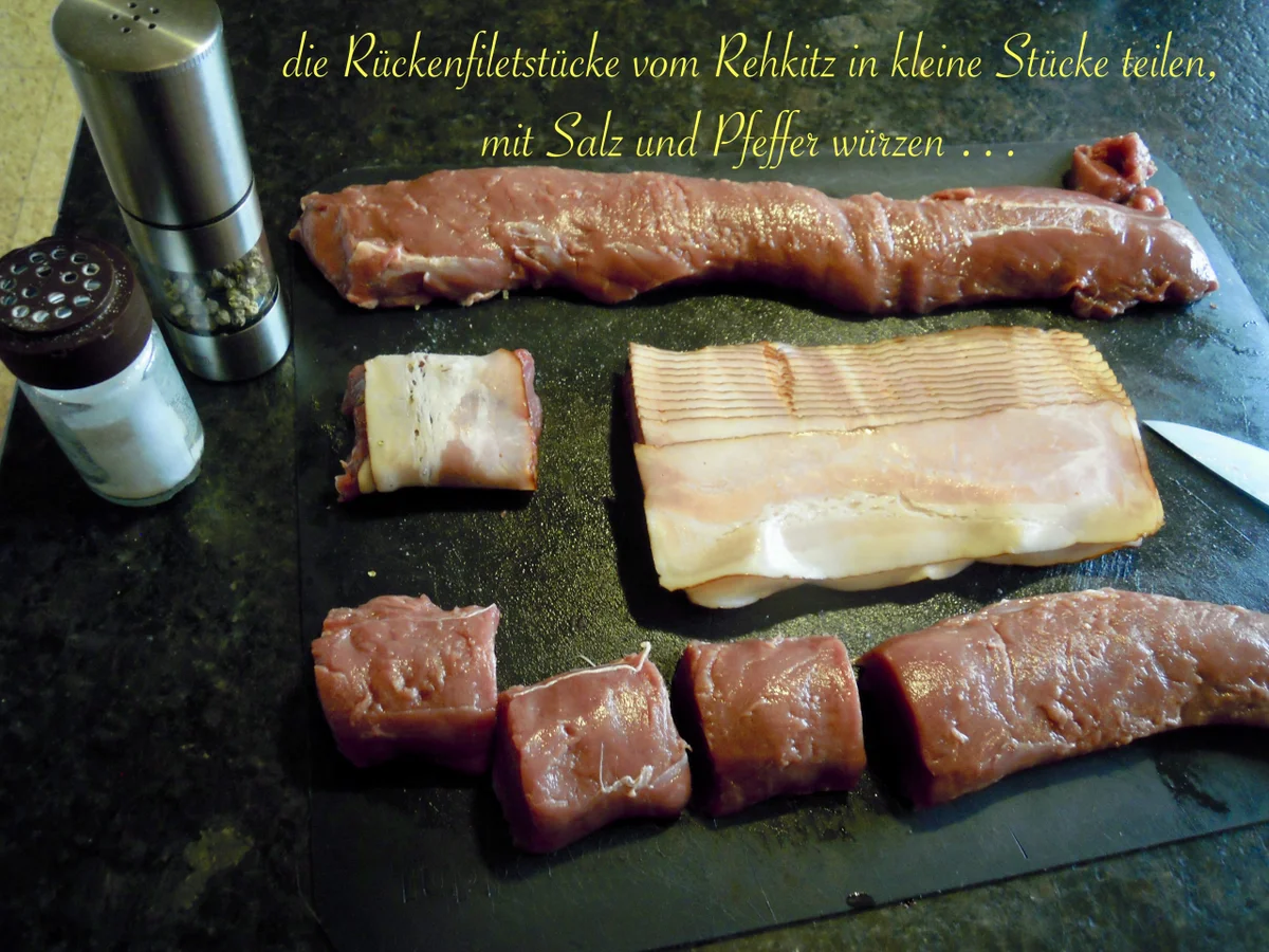 Rehkitz im Speckmantel mit beschwipsten Backpflaumen - Rezept - Bild Nr. 5057