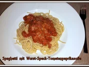 Spaghetti mit Wurst-Speck-Tomatenpaprika Soße - Rezept - Bild Nr. 5157