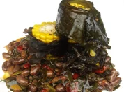 Borlotti-Bohnen mit Kombu & Grillmais im Kombublatt - Rezept - Bild Nr. 2