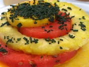 Türmchen von exotischem Obst mit Spirulina-Granulat - Rezept - Bild Nr. 5156