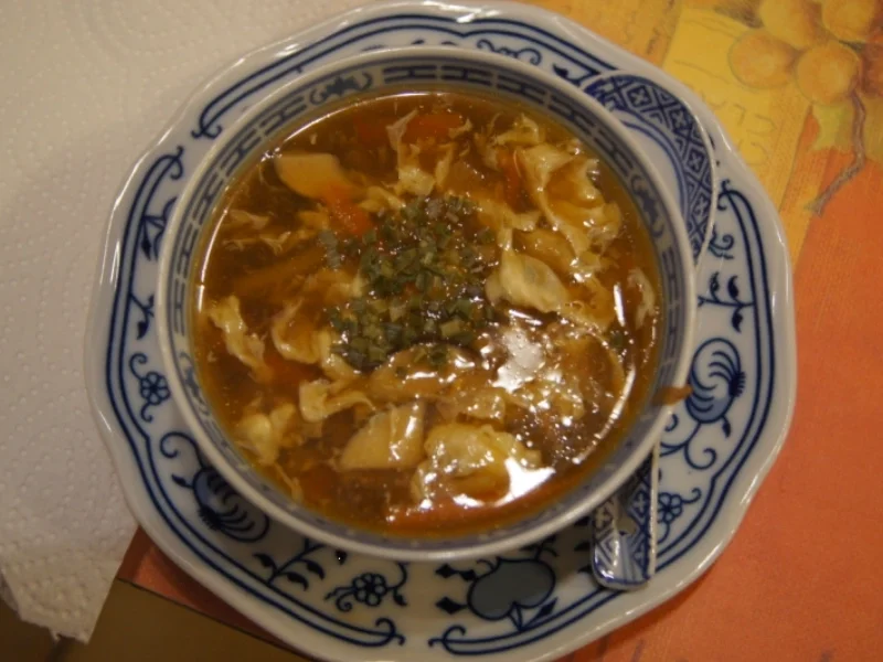 Rezept: Suppe nach Pekingart mit Eierblumen Bild Nr. 5162 Suppe nach Pekingart mit Eierblumen - Rezept - Bild Nr. 5162