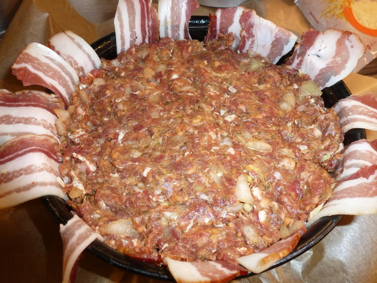 Kartoffel Hacktorte mit Speckkruste - einfach - von sTinsche