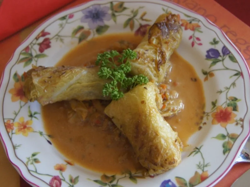 Wirsing-Hähnchen-Rouladen auf pikanter Wirsingsauce - Rezept - Bild Nr. 5220