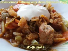 > Schwein < Gulasch im Eisentopf geschmort - Rezept - Bild Nr. 5214