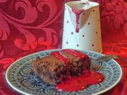 Beschwipste Brownies american style mit Himbeercoulis - Rezept - Bild Nr. 2