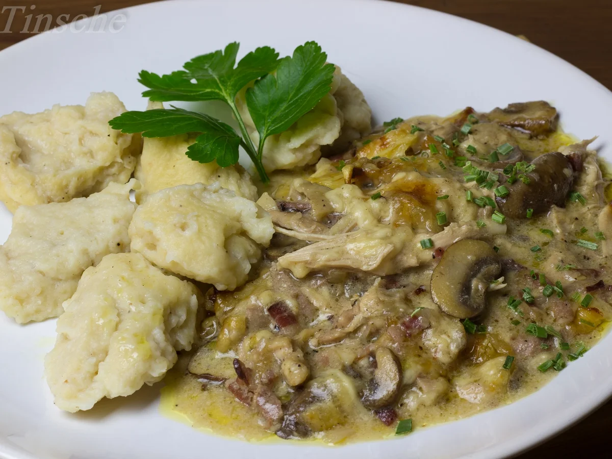 Champignon-Hähnchen mit Dinkelknöpfle - Rezept - Bild Nr. 5230