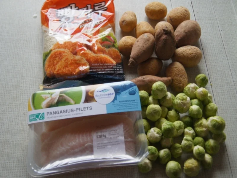 Rezept: Pangasius-Filet mit Rosenkohl und pikanten Kartoffelstampf Bild Nr. 5254 Pangasius-Filet mit Rosenkohl und pikanten Kartoffelstampf - Rezept - Bild Nr. 5254