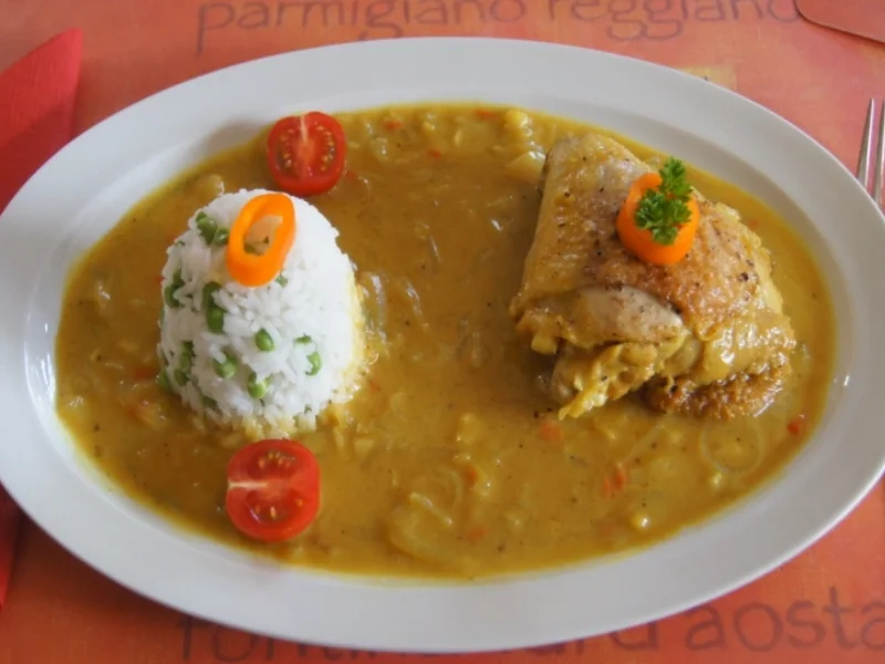 Rezept: Hähnchencurry mit Jasmin-Erbsen-Reis Bild Nr. 5302 Hähnchencurry mit Jasmin-Erbsen-Reis - Rezept - Bild Nr. 5302