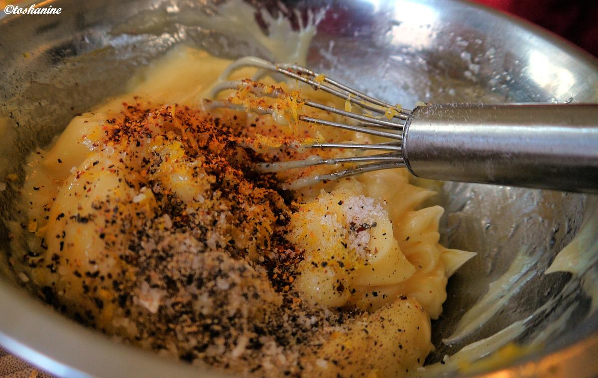 Ingwer-Kotlett mit Süßkartoffel-Pommes, Zitronen-Koriander-Majo - Rezept - Bild Nr. 5284